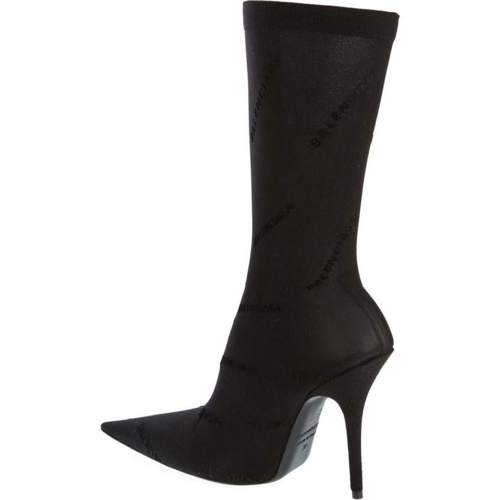 Balenciaga Black Pointed Toe Sock Boots
